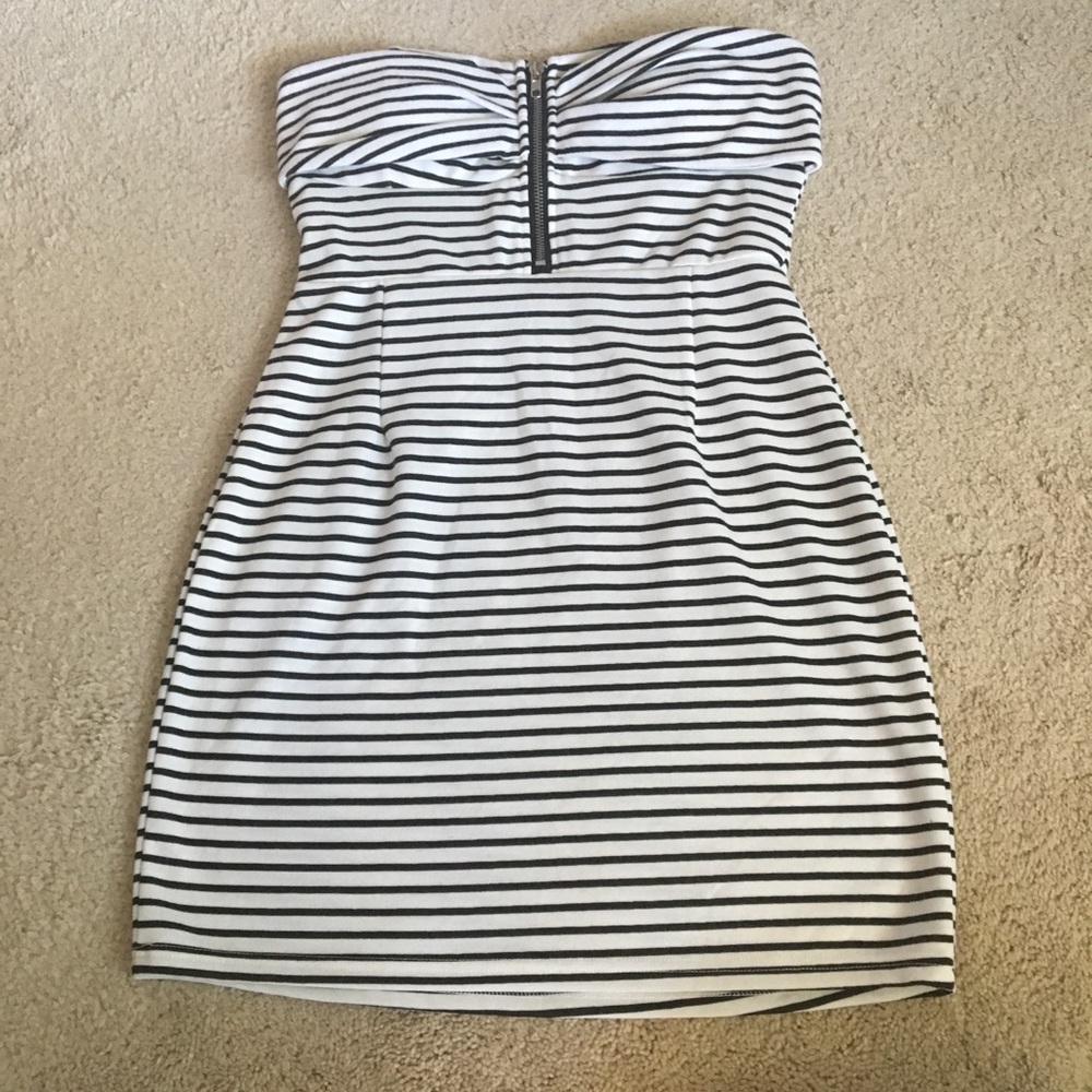 Strapless Striped Mini Dress